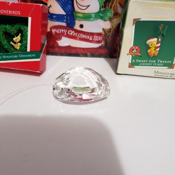 Christmas Tree Ornaments Lot Of 4 Twitty,  Snowmen, Lovebirds, Heart Holidays - Picture 2 of 6